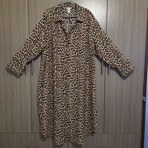 Leopard Print Shirt Dress